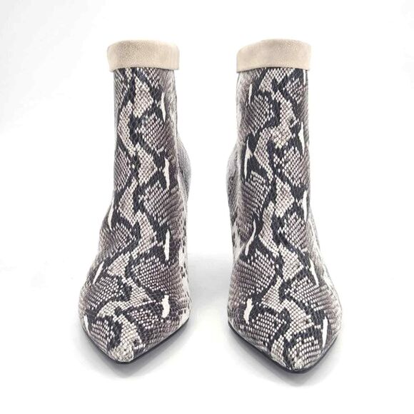 New 42 Gold Ojai Cuff Ankle Boots Snakeskin Print Leather Booties Women Size 7.5 - Picture 4 of 9